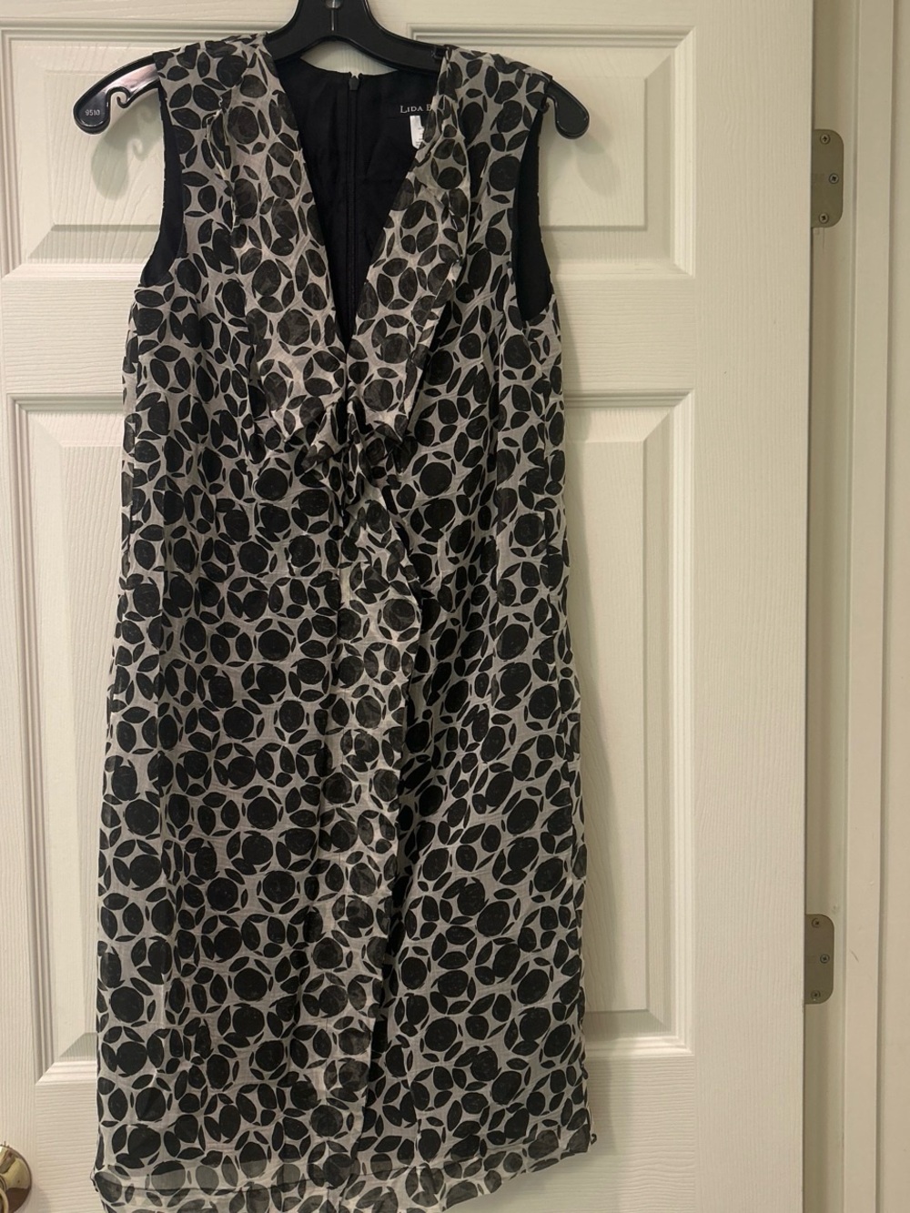 Lida Baday Black and White Patterned Midi Dress